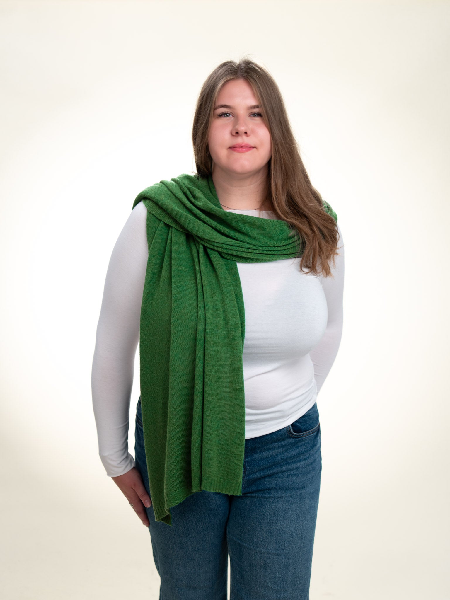 Roma Layering Cashmere Blend Shawl Green