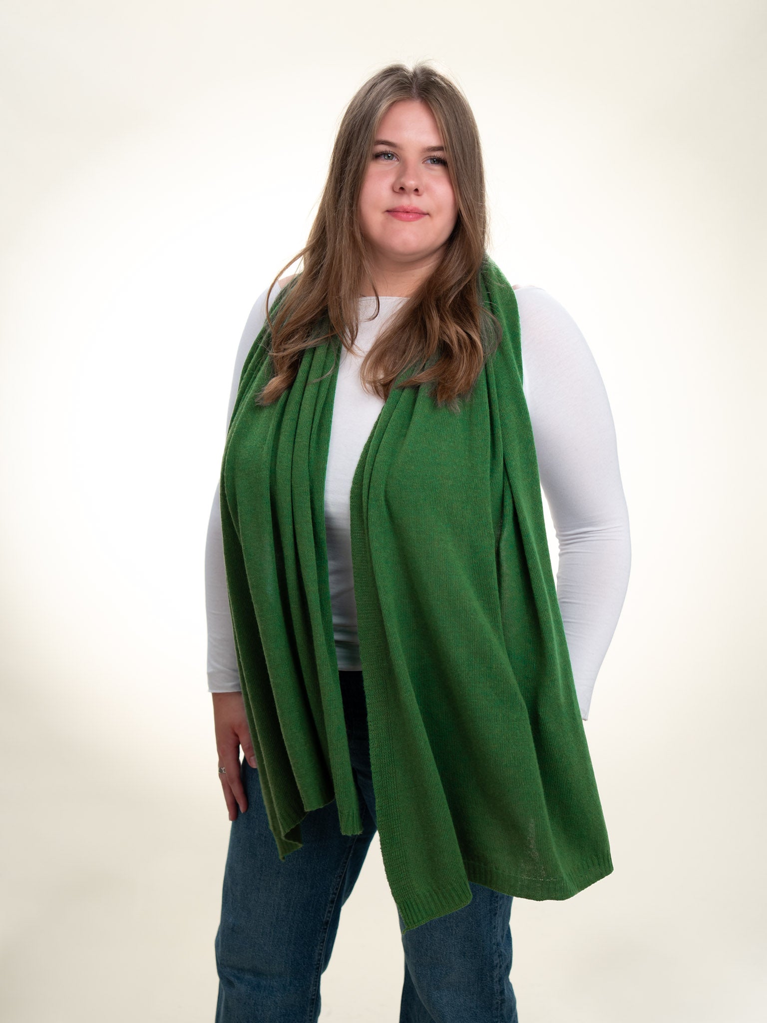 Roma Layering Cashmere Blend Shawl Green