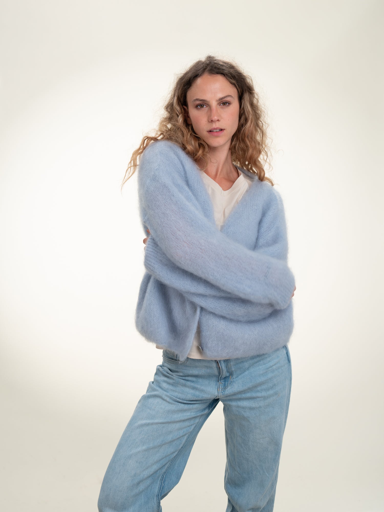 Valentina - Italian Mohair V-Neck Cardigan Sage