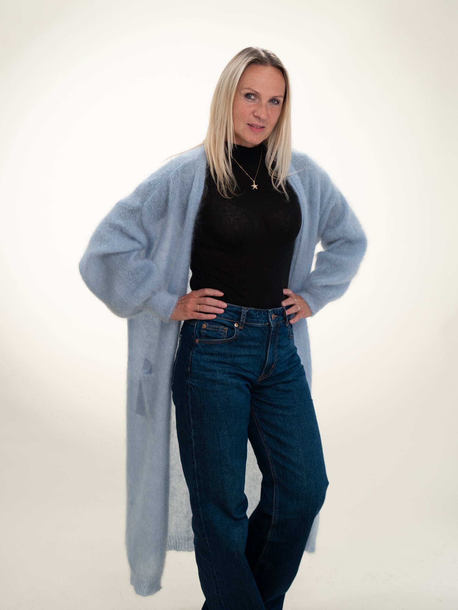 Sofia - Italian Long Mohair Cardigan Sage