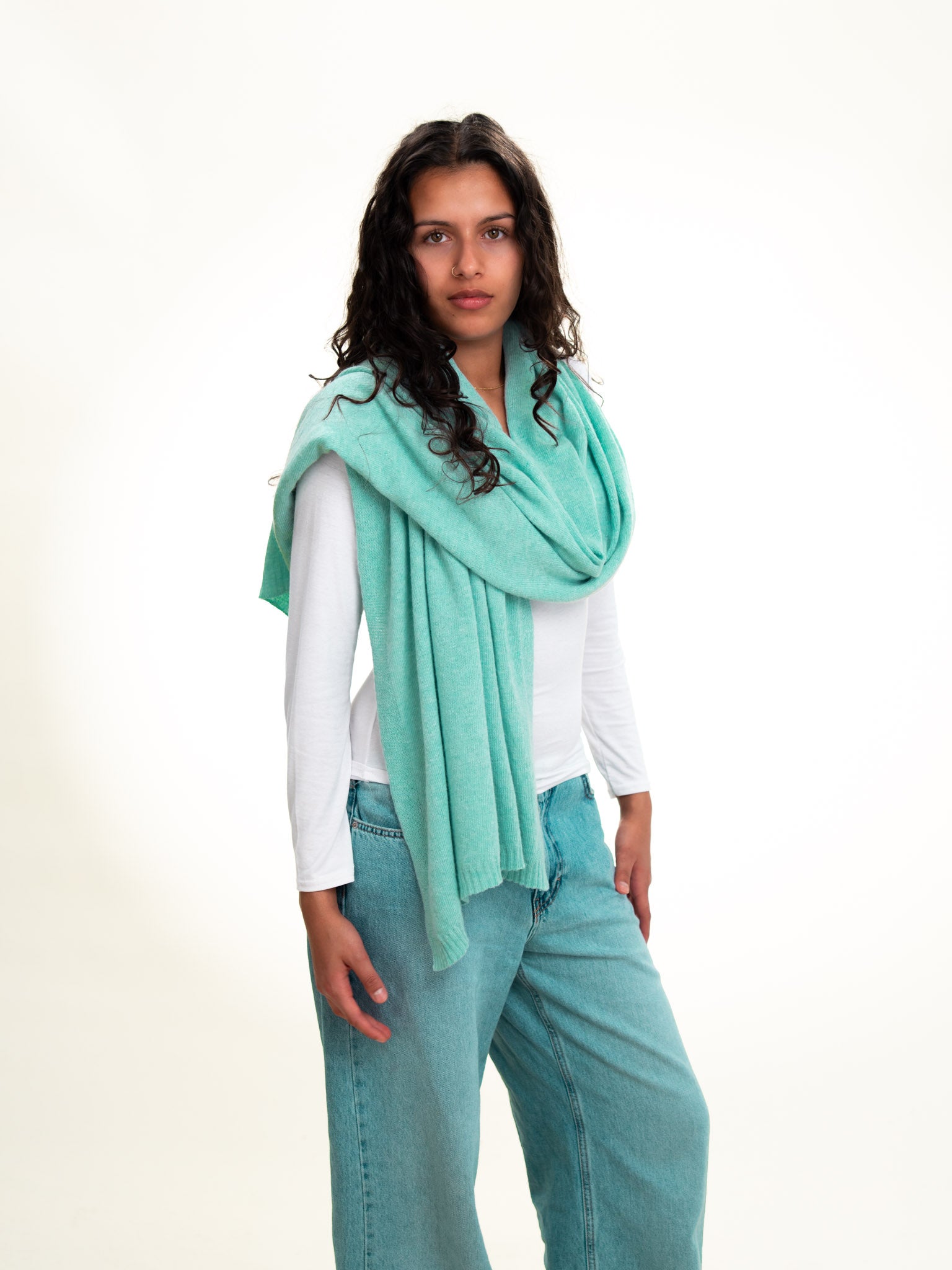 Roma Layering Cashmere Blend Shawl Mint