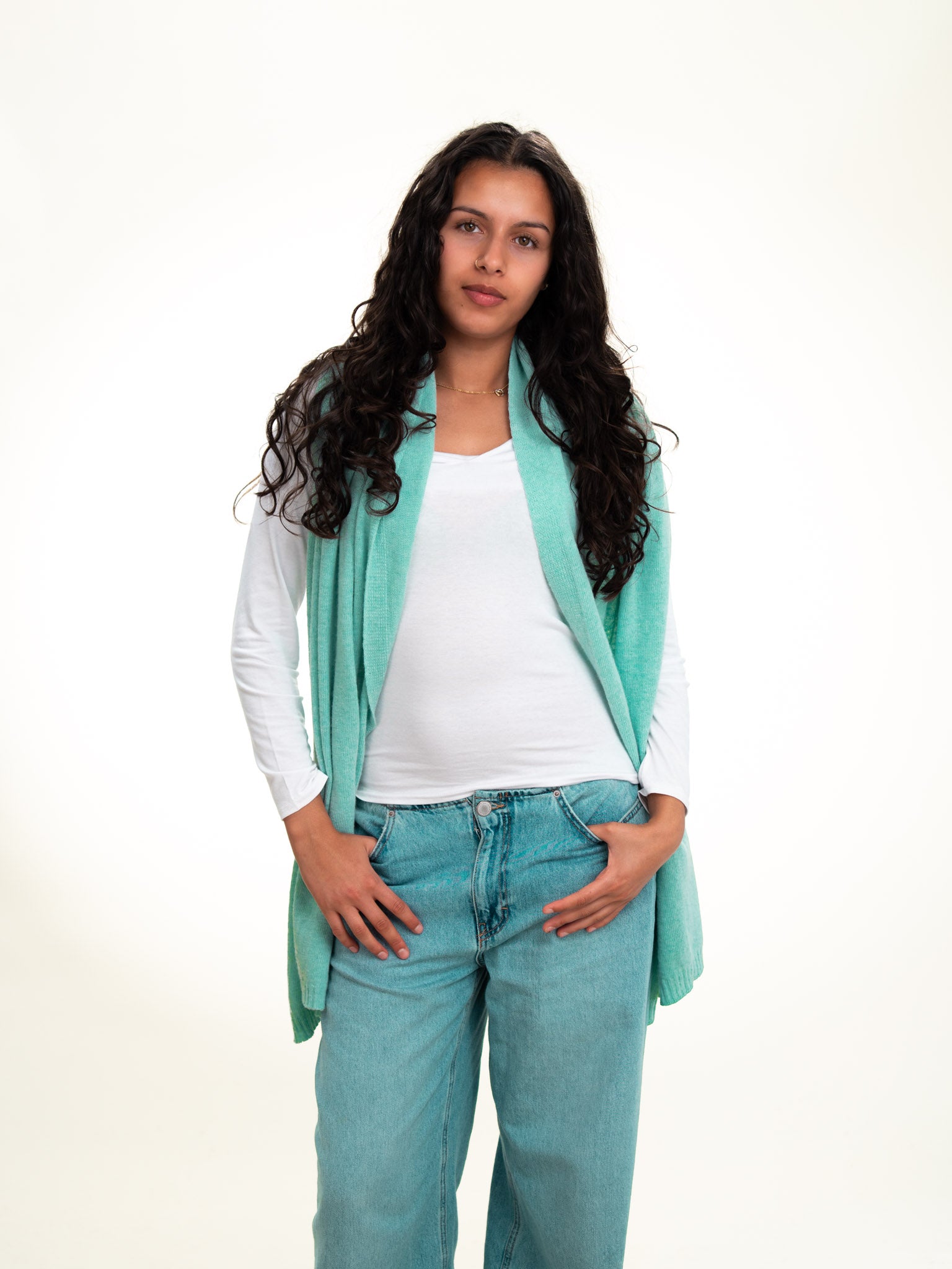 Roma Layering Cashmere Blend Shawl Mint