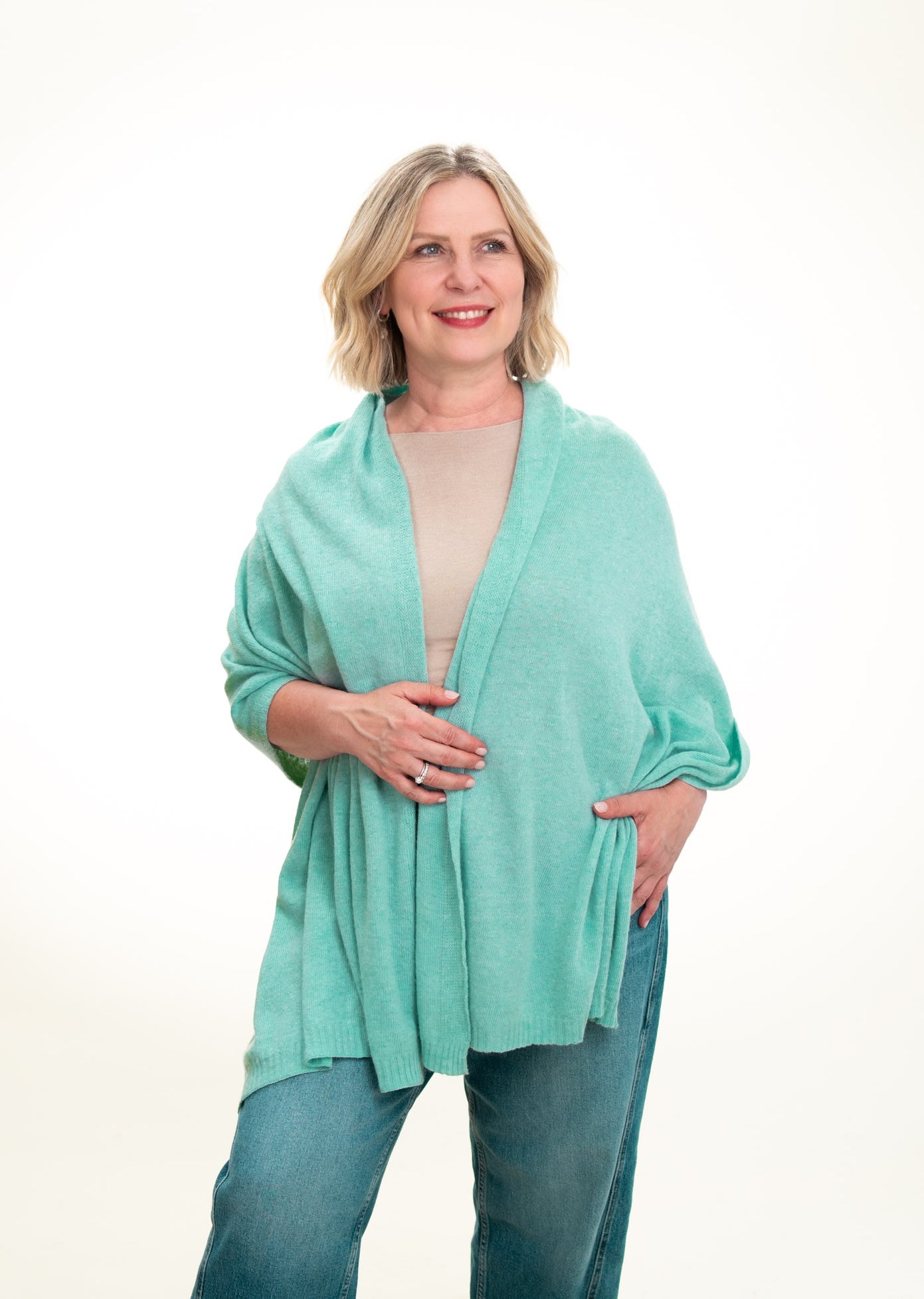 Roma Layering Cashmere Blend Shawl Mint
