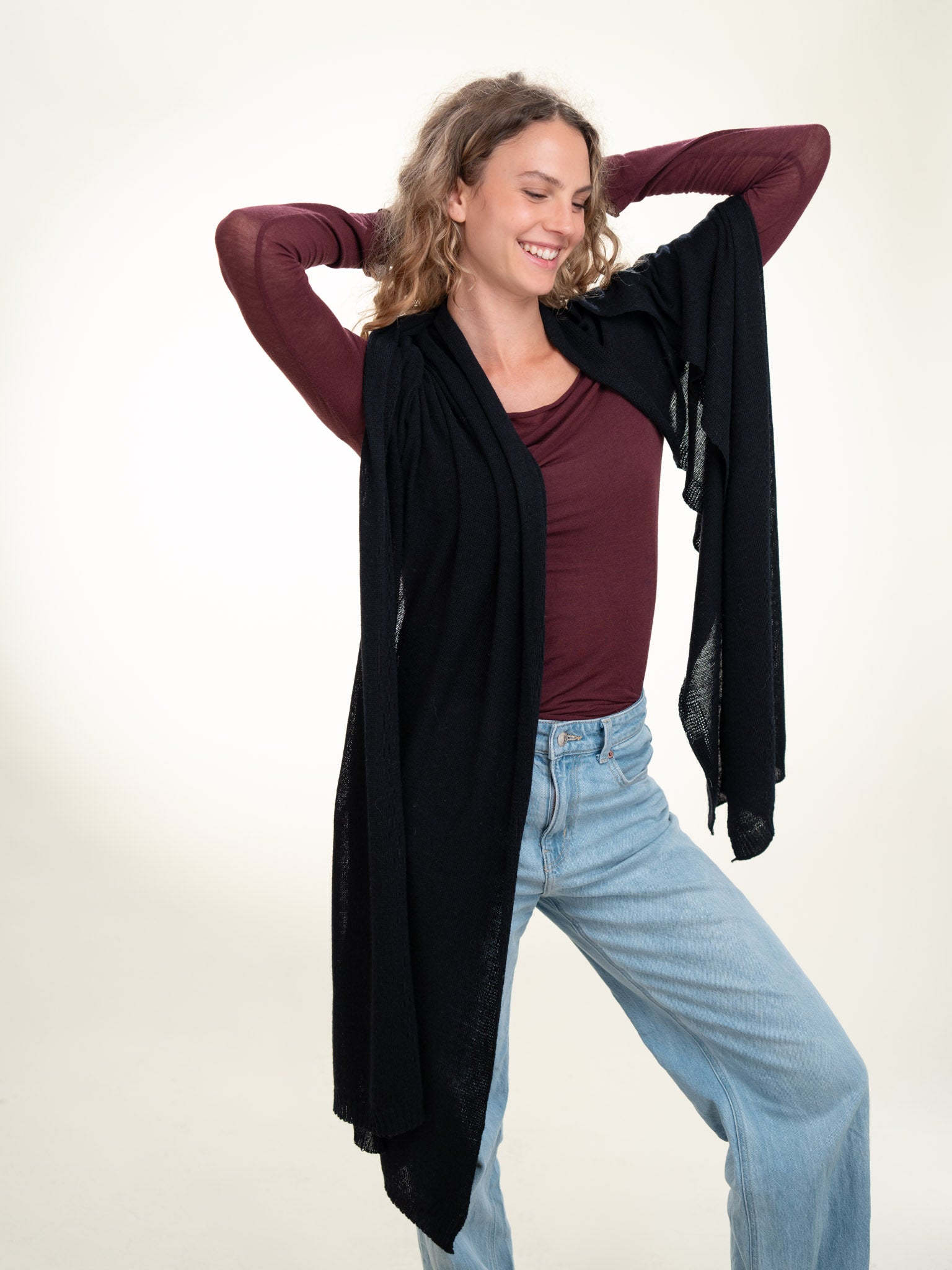 Roma Layering Cashmere Blend Shawl Navy