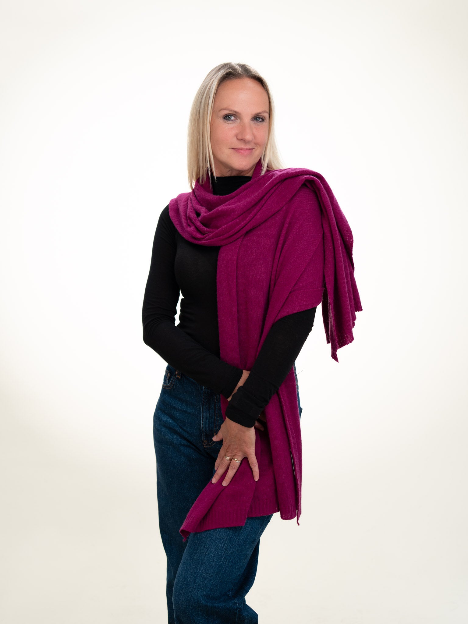 Roma Layering Cashmere Blend Shawl Plum