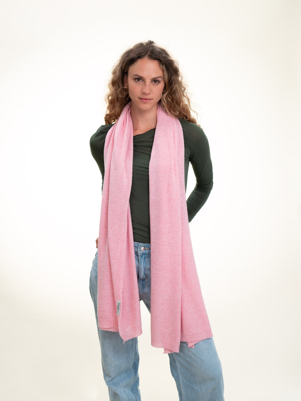 Roma Layering Cashmere Blend Shawl Baby Pink