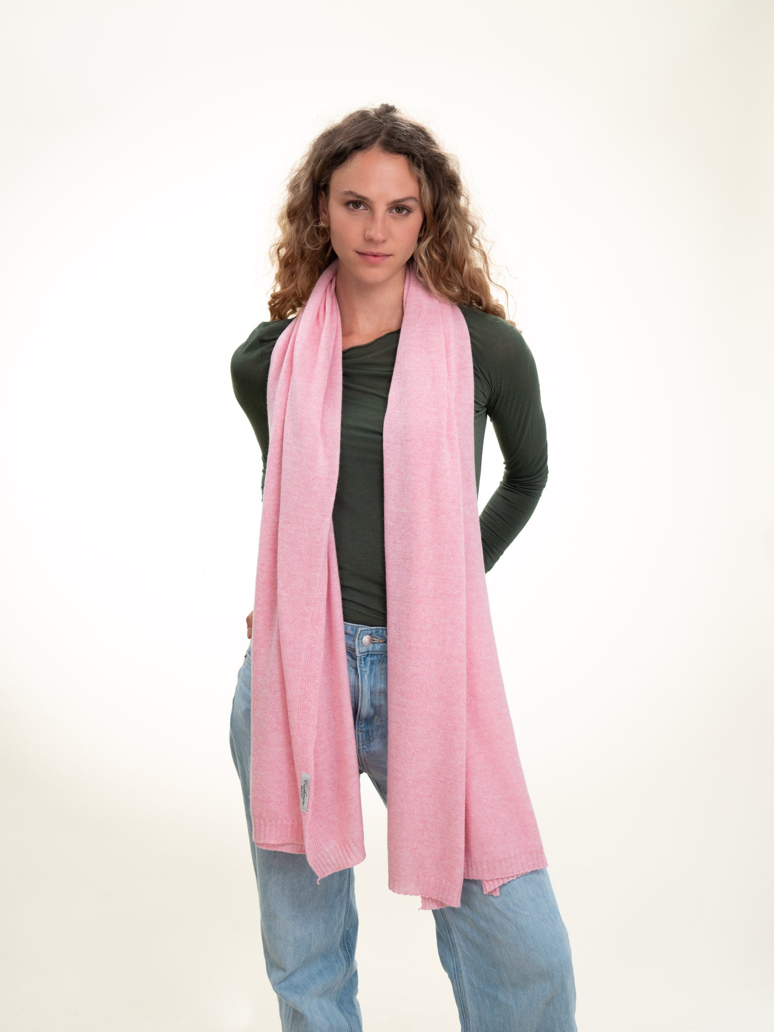 Roma Layering Cashmere Blend Shawl Baby Pink