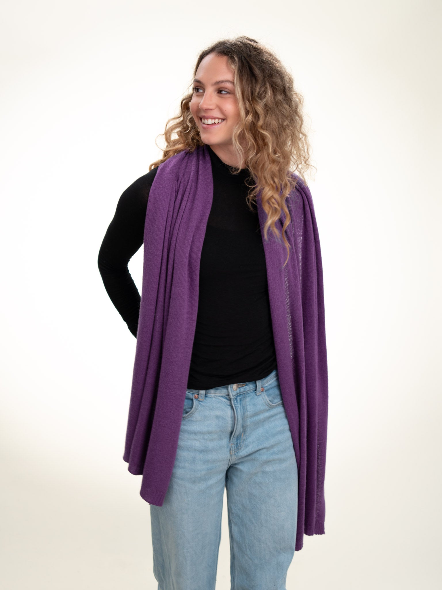 Roma Layering Cashmere Blend Shawl Violet