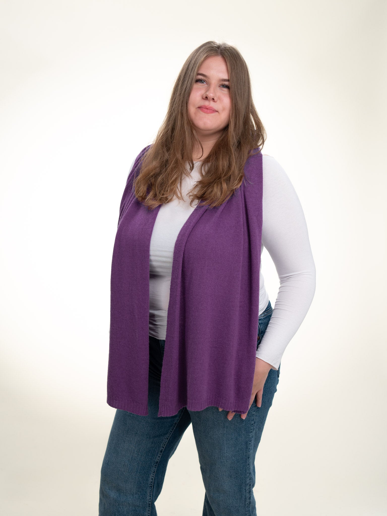 Roma Layering Cashmere Blend Shawl Violet