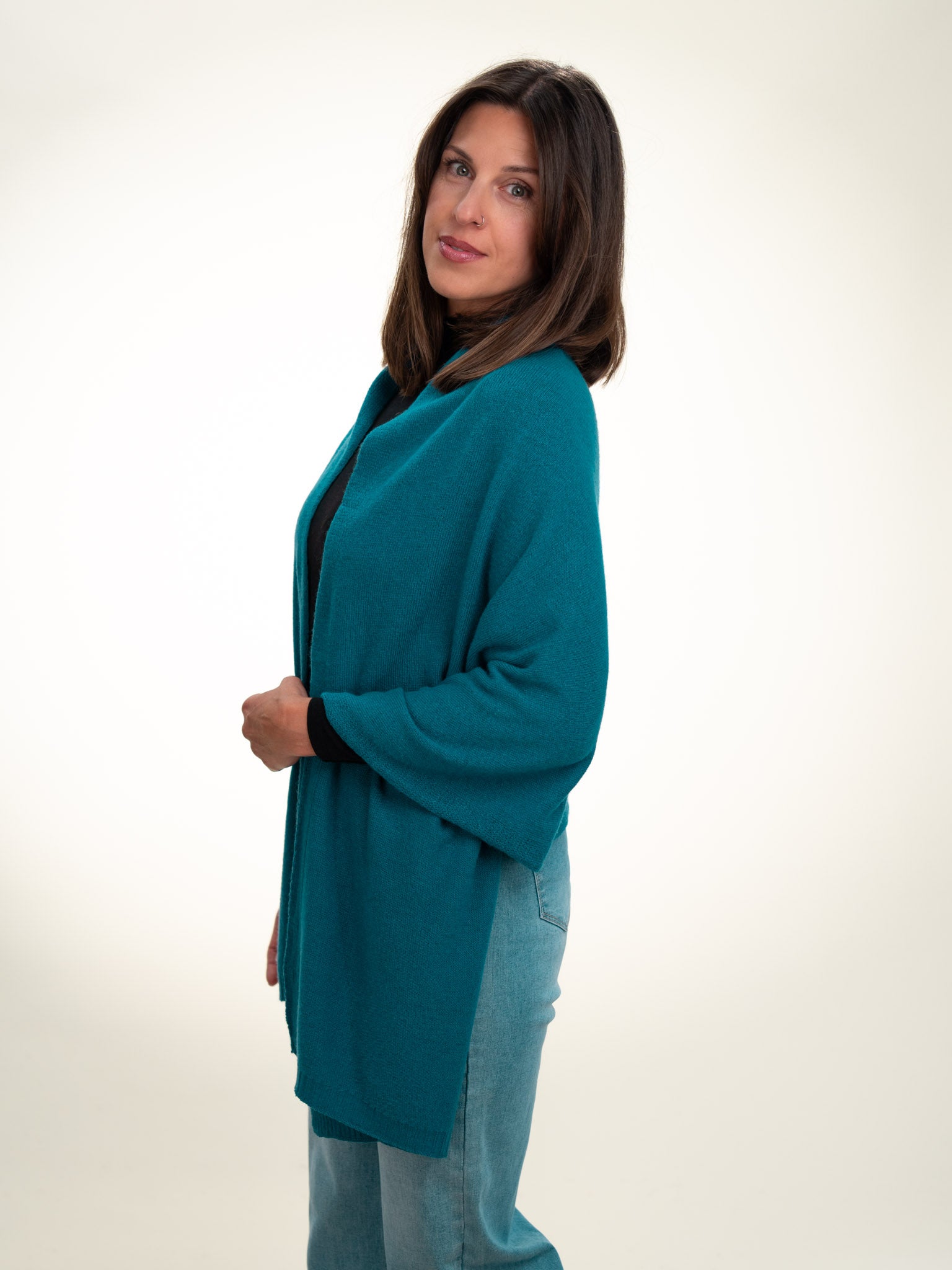 Roma Layering Cashmere Blend Shawl Petrol