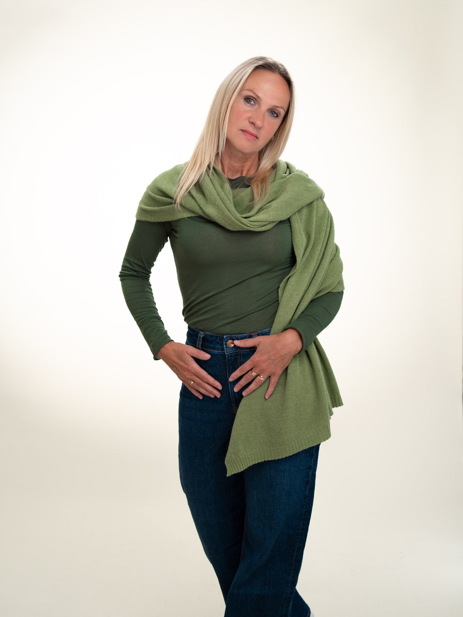 Roma Layering Cashmere Blend Shawl Pistachio