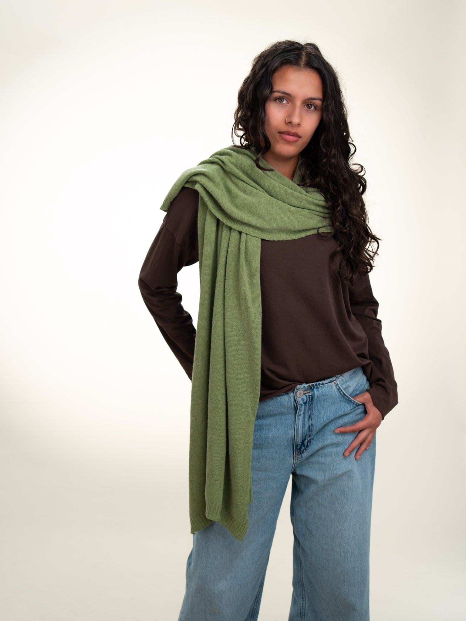 Roma Layering Cashmere Blend Shawl Pistachio