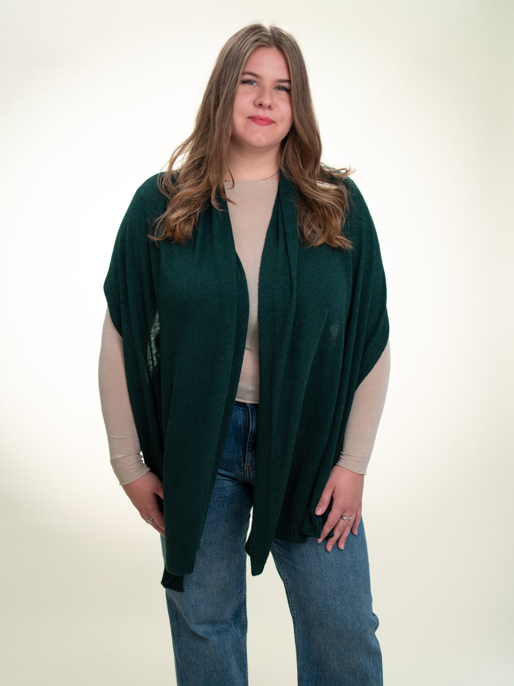 Roma Layering Cashmere Blend Shawl Bottle Green