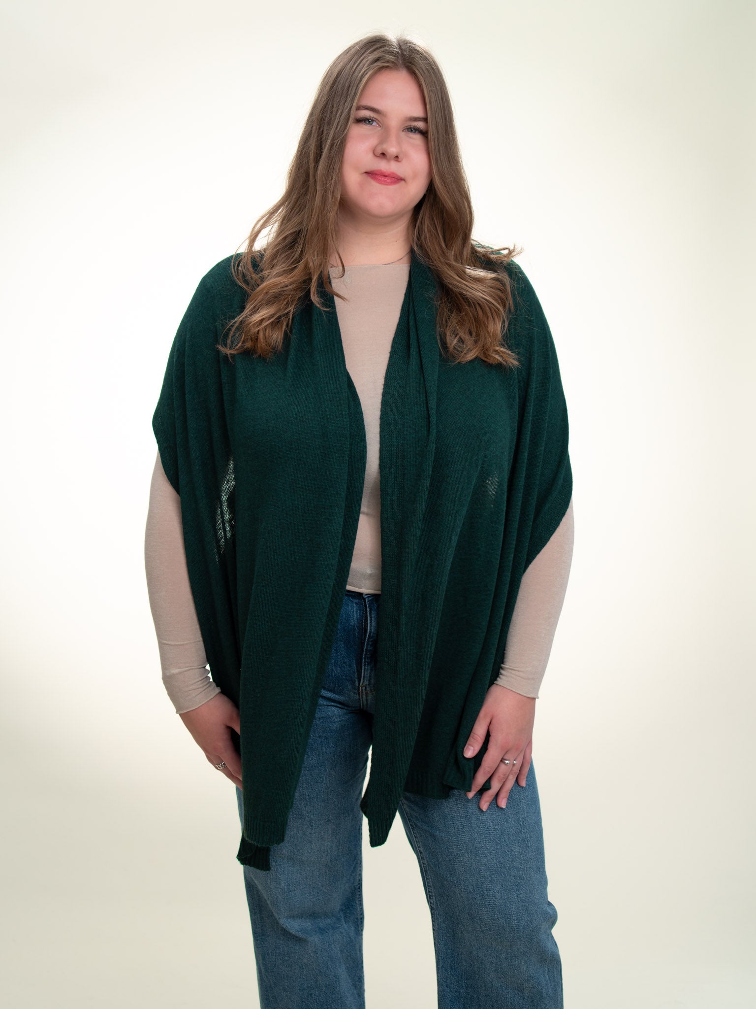 Roma Layering Cashmere Blend Shawl Bottle Green