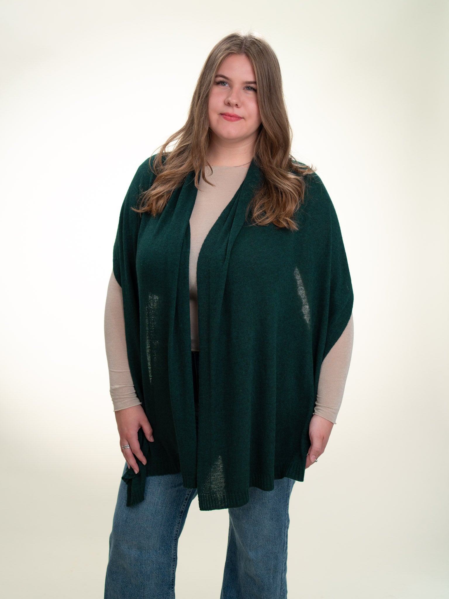 Roma Layering Cashmere Blend Shawl Bottle Green