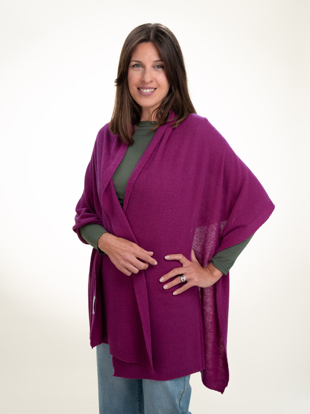 Roma Layering Cashmere Blend Shawl Magenta