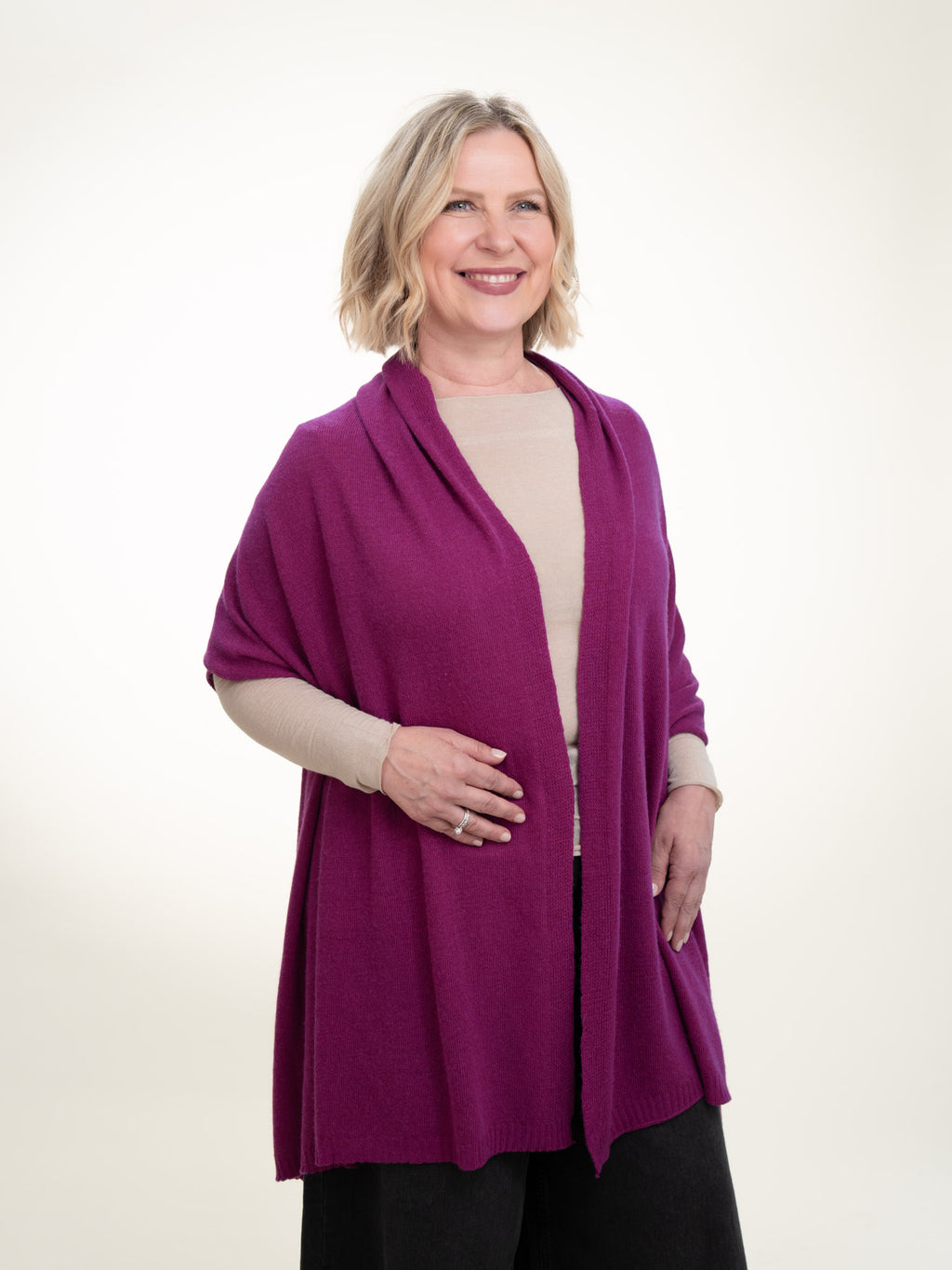 Roma Layering Cashmere Blend Shawl Magenta